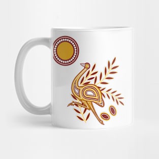 Emu Aboriginal Dots Painting Tribal  Art Mug